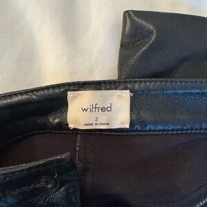 Aritzia Wilfred Black Leather kick flare Pants